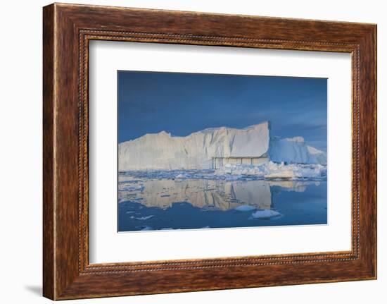 Greenland, Disko Bay, Ilulissat, Floating Ice at Sunset-Walter Bibikow-Framed Photographic Print