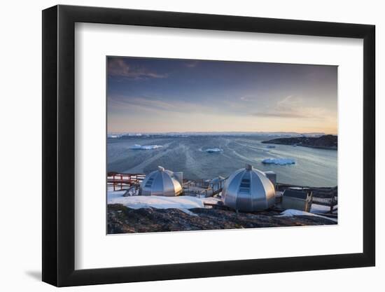 Greenland, Disko Bay, Ilulissat, Waterfront Igloo Houses-Walter Bibikow-Framed Photographic Print