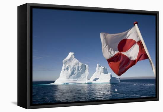 Greenland Flag on Arctic Umiaq Line Ferry-Paul Souders-Framed Premier Image Canvas