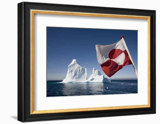 Greenland Flag on Arctic Umiaq Line Ferry-Paul Souders-Framed Photographic Print