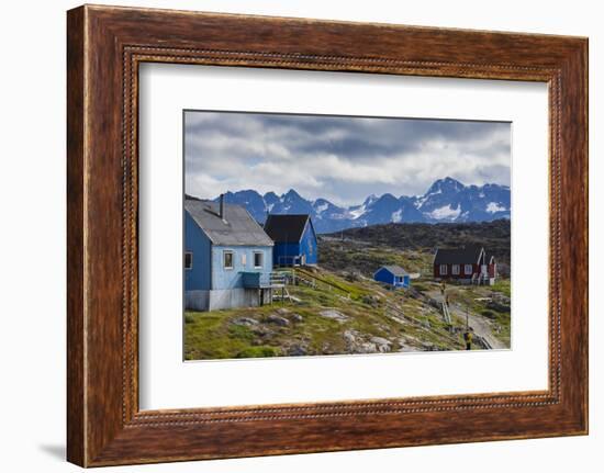 Greenland, Itilleq. Visitors exploring town.-Inger Hogstrom-Framed Photographic Print