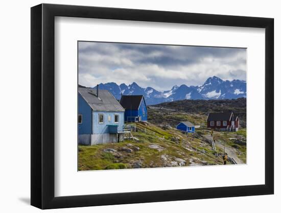 Greenland, Itilleq. Visitors exploring town.-Inger Hogstrom-Framed Photographic Print