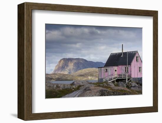 Greenland, Itilleq. Worn pink house.-Inger Hogstrom-Framed Photographic Print