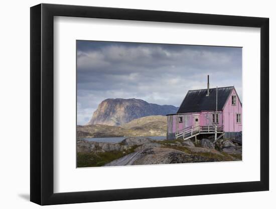 Greenland, Itilleq. Worn pink house.-Inger Hogstrom-Framed Photographic Print