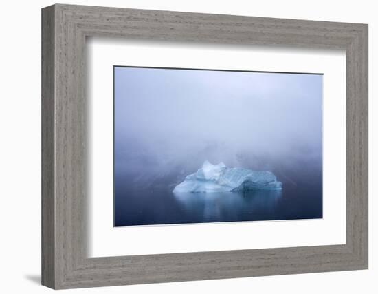 Greenland. Northeast Greenland National Park. Kong Oscar Fjord. Iceberg in dense fog.-Inger Hogstrom-Framed Photographic Print