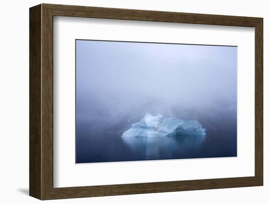 Greenland. Northeast Greenland National Park. Kong Oscar Fjord. Iceberg in dense fog.-Inger Hogstrom-Framed Photographic Print