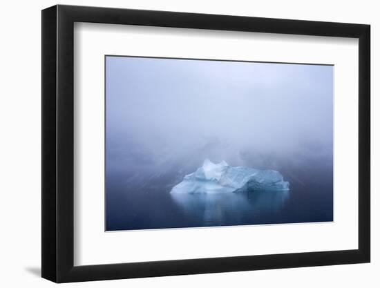 Greenland. Northeast Greenland National Park. Kong Oscar Fjord. Iceberg in dense fog.-Inger Hogstrom-Framed Photographic Print