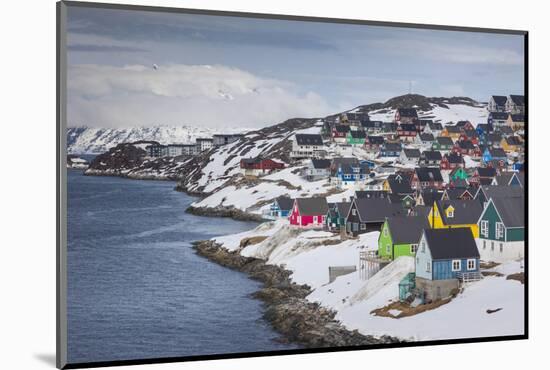 Greenland, Nuuk, City Skyline with Sermitsiaq Mountain-Walter Bibikow-Mounted Photographic Print