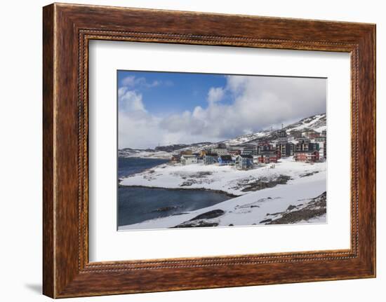 Greenland, Nuuk, Houses of Qinngorput, Newly Developed Suburb-Walter Bibikow-Framed Photographic Print