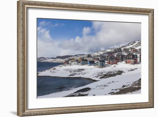 Greenland, Nuuk, Houses of Qinngorput, Newly Developed Suburb-Walter Bibikow-Framed Photographic Print