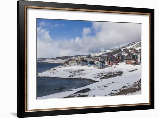 Greenland, Nuuk, Houses of Qinngorput, Newly Developed Suburb-Walter Bibikow-Framed Photographic Print