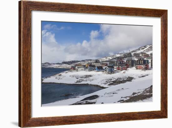 Greenland, Nuuk, Houses of Qinngorput, Newly Developed Suburb-Walter Bibikow-Framed Photographic Print