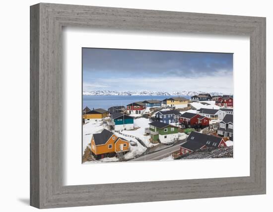 Greenland, Nuuk, Kolonihavn Area, Residential Houses-Walter Bibikow-Framed Photographic Print