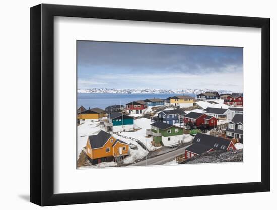 Greenland, Nuuk, Kolonihavn Area, Residential Houses-Walter Bibikow-Framed Photographic Print