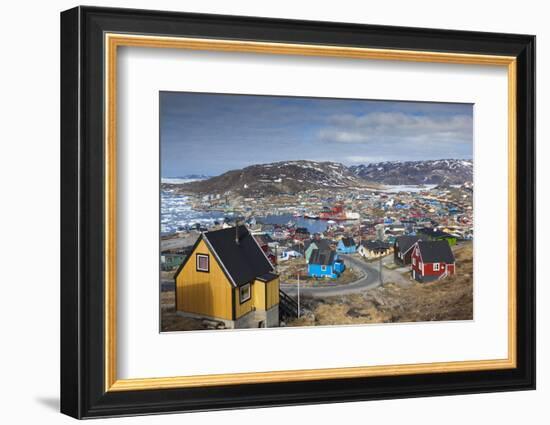 Greenland, Qaqortoq, Elevated Town View-Walter Bibikow-Framed Photographic Print