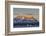 Greenland. Scoresby Sund. Gasefjord, Alpenglow on the mountain with iceberg.-Inger Hogstrom-Framed Photographic Print