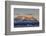 Greenland. Scoresby Sund. Gasefjord, Alpenglow on the mountain with iceberg.-Inger Hogstrom-Framed Photographic Print