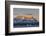 Greenland. Scoresby Sund. Gasefjord, Alpenglow on the mountain with iceberg.-Inger Hogstrom-Framed Photographic Print