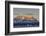 Greenland. Scoresby Sund. Gasefjord, Alpenglow on the mountain with iceberg.-Inger Hogstrom-Framed Photographic Print