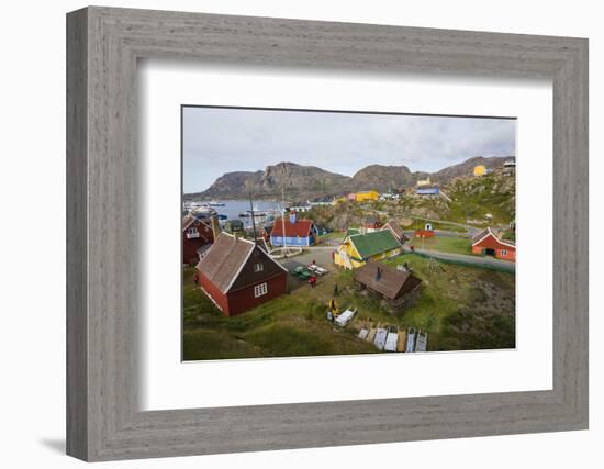 Greenland. Sisimiut. History museum from above.-Inger Hogstrom-Framed Photographic Print