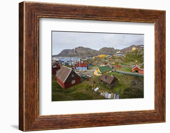 Greenland. Sisimiut. History museum from above.-Inger Hogstrom-Framed Photographic Print