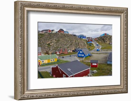 Greenland. Sisimiut. Quaint and colorful Sisimiut.-Inger Hogstrom-Framed Photographic Print