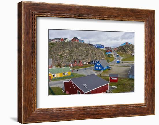 Greenland. Sisimiut. Quaint and colorful Sisimiut.-Inger Hogstrom-Framed Photographic Print