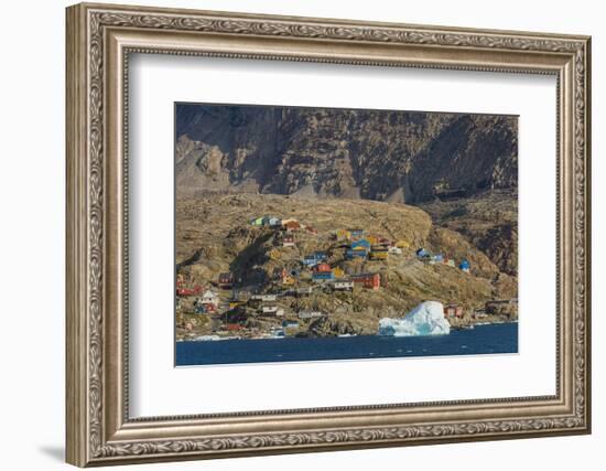 Greenland. Uummannaq. Colorful houses dot the rocky landscape.-Inger Hogstrom-Framed Photographic Print