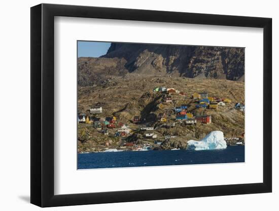 Greenland, Uummannaq. Colorful houses dot the rocky landscape.-Inger Hogstrom-Framed Photographic Print