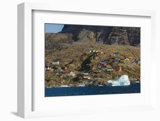 Greenland, Uummannaq. Colorful houses dot the rocky landscape.-Inger Hogstrom-Framed Photographic Print