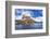 Greenland, Uummannaq. Uummannaq mountain (1170 m, 3839 ft) looms over the fishing village of Uumman-Miva Stock-Framed Photographic Print