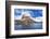 Greenland, Uummannaq. Uummannaq mountain (1170 m, 3839 ft) looms over the fishing village of Uumman-Miva Stock-Framed Photographic Print