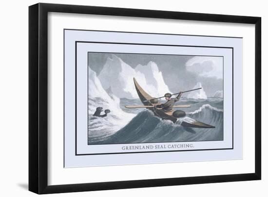 Greenlanders Seal Catching-J.h. Clark-Framed Art Print