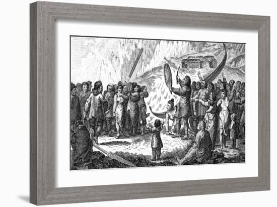 Greenlanders Singing Combat, C. 1800-T. Clerk-Framed Art Print