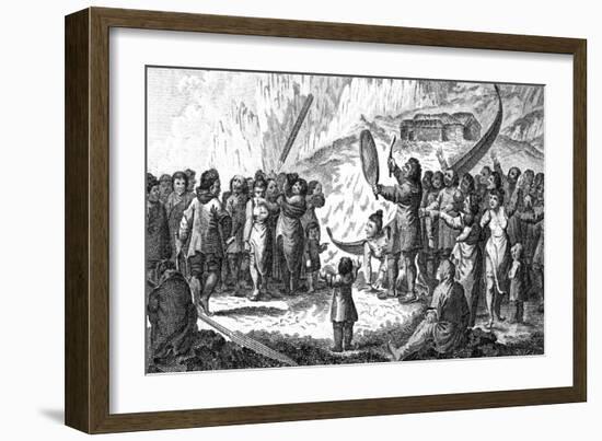 Greenlanders Singing Combat, C. 1800-T. Clerk-Framed Art Print