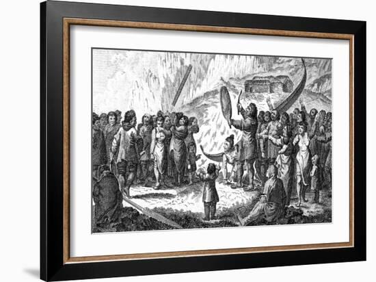 Greenlanders Singing Combat, C. 1800-T. Clerk-Framed Art Print