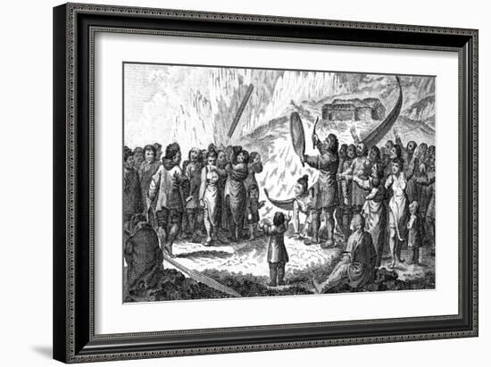 Greenlanders Singing Combat, C. 1800-T. Clerk-Framed Art Print