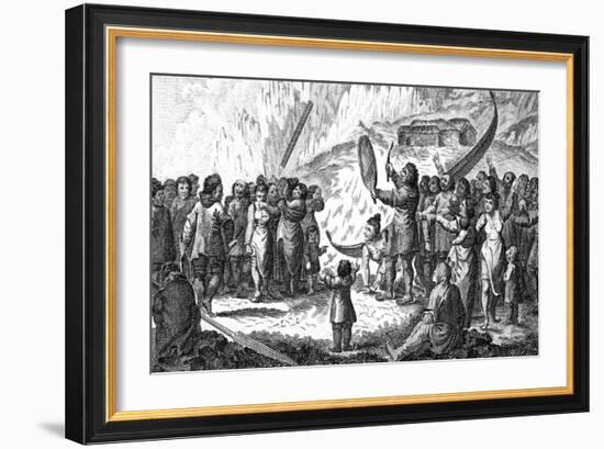 Greenlanders Singing Combat, C. 1800-T. Clerk-Framed Art Print