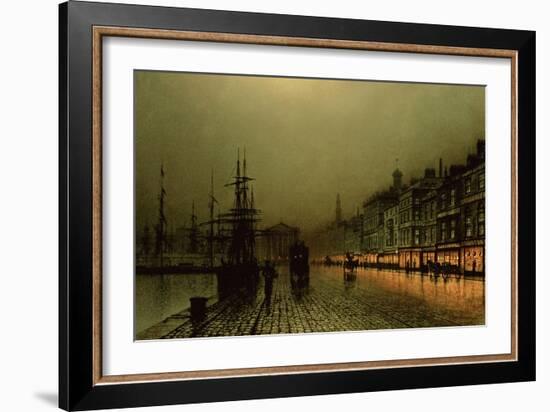 Greenock Dock by Moonlight-Grimshaw-Framed Giclee Print