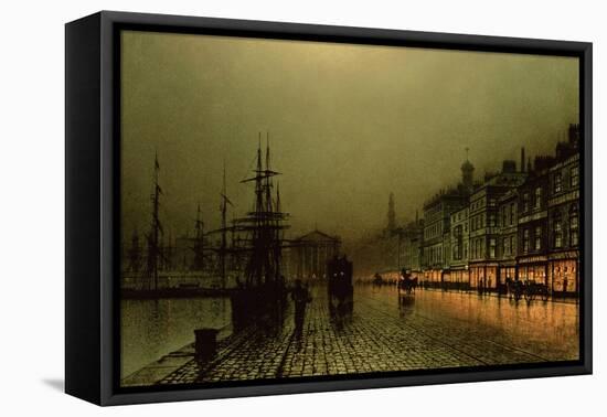 Greenock Dock by Moonlight-Grimshaw-Framed Premier Image Canvas