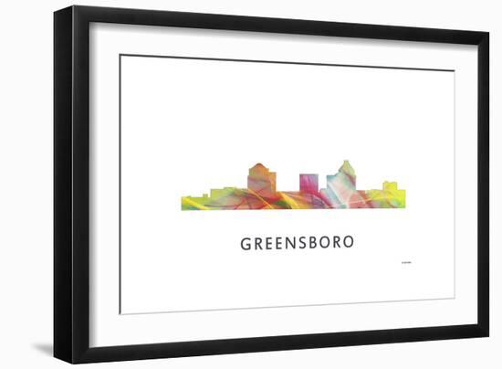 Greensboro North Carolina Skyline-Marlene Watson-Framed Giclee Print