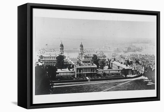 Greenwich and the Isle of Dogs from the Royal Observatory, London, 1970-null-Framed Premier Image Canvas