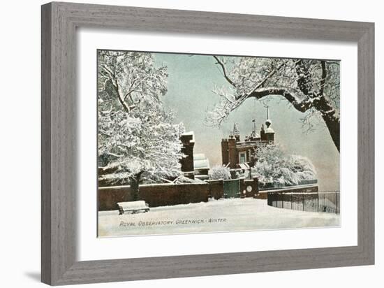 Greenwich, Observat., Snow-null-Framed Art Print