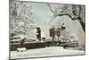 Greenwich, Observat., Snow-null-Mounted Art Print