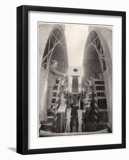 Greenwich Observatory the Astronomer Royal Mr. Frank Dyson Taking a Reading with an Altazimuth-null-Framed Art Print