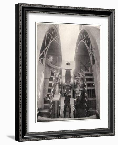 Greenwich Observatory the Astronomer Royal Mr. Frank Dyson Taking a Reading with an Altazimuth-null-Framed Art Print