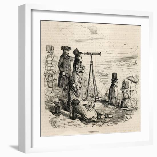 Greenwich Park Telescope-null-Framed Art Print