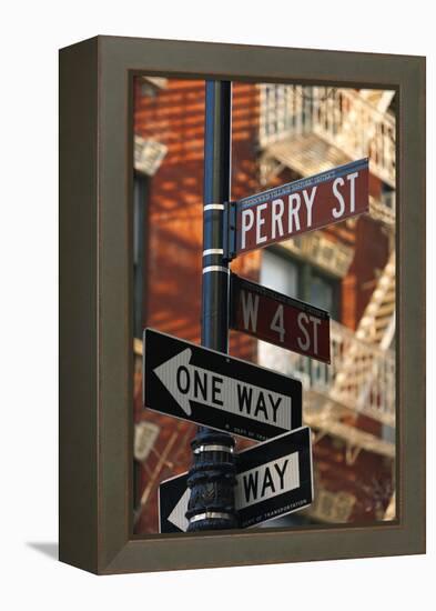 Greenwich Village Street Sign.-Jon Hicks-Framed Premier Image Canvas