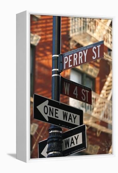 Greenwich Village Street Sign.-Jon Hicks-Framed Premier Image Canvas