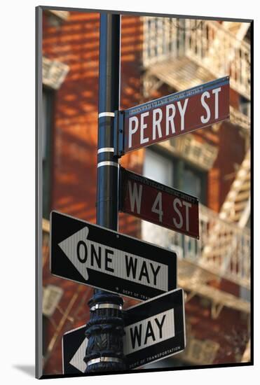 Greenwich Village Street Sign.-Jon Hicks-Mounted Photographic Print